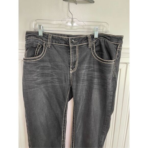 Iris Premium Dark Gray Low-Rise Straight-Leg Jeans Size 2XL - Picture 2 of 6